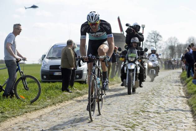 - ROUBAIX, FRANCE: Belgian Stijn Vandenbergh of team Ettix - Quick-Step pictured in action during the Paris-Roubaix one day cycling race, 253,5 km from Compiegne to the Velodrome in Roubaix, Sunday 12 April 2015. DIRKxWAEM  x04603102x