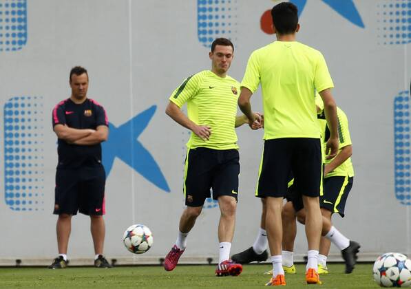 20.04.2015, Barcelona - UEFA Champions League 2014 2015 - Training FC Barcelona - Thomas Vermaelen - 