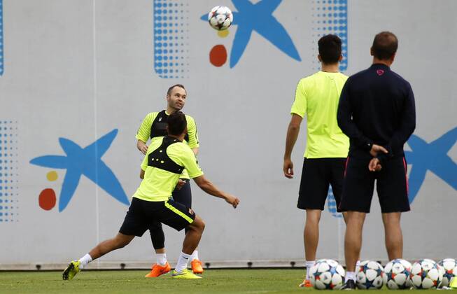 20.04.2015, Barcelona - UEFA Champions League 2014 2015 - Training FC Barcelona - Andres Iniesta - 