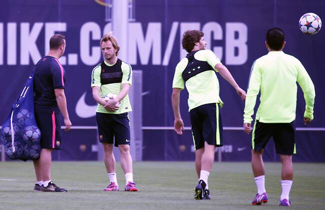 Aktuell Fußball, Champions League, Training FC Barcelona BARCELONA -05 mayo- ESPANA: Ivan Rakitic en el entrenamiento previo al partido de Liga de Campeones contra el Bayern Munich el 05 de mayo del 2015. 