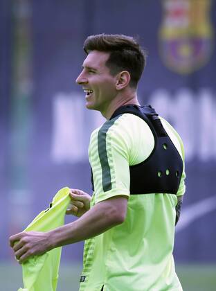 Aktuell Fußball, Champions League, Training FC Barcelona BARCELONA -05 mayo- ESPANA: Lionel Messi en el entrenamiento previo al partido de Liga de Campeones contra el Bayern Munich el 05 de mayo del 2015. 