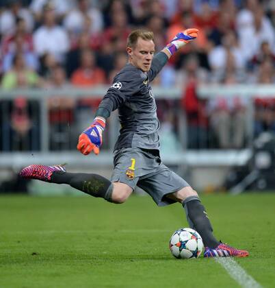 FUSSBALL CHAMPIONS LEAGUE SAISON 2014 2015 HALBFINALE RUECKSPIEL FC Bayern Muenchen - FC Barcelona Barca 12.05.2015 Torwart Marc Andre ter Stegen (Barca) 