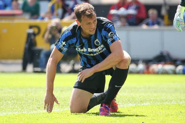 - BRUGGE, BELGIUM: Club s Tom De Sutter reacts during the Jupiler Pro League match between Club Brugge KV and KAA Gent, in Brugge, Sunday 17 May 2015, on the eighth day of the Play-off 1. BRUNOxFAHY x04624113x