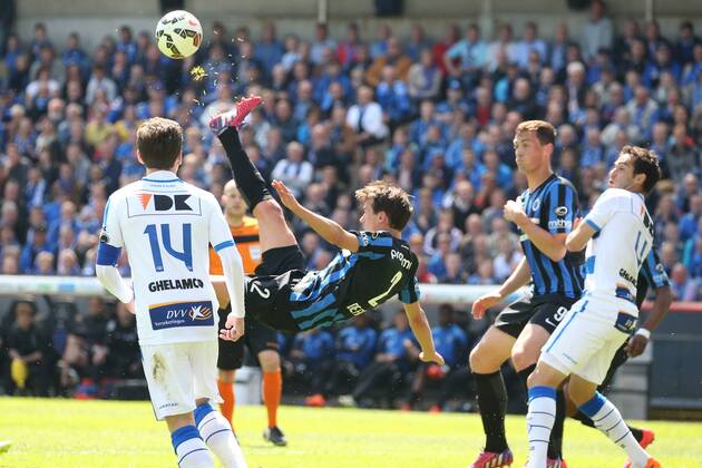 - BRUGGE, BELGIUM: Club s Davy De Fauw pictured in action during the Jupiler Pro League match between Club Brugge KV and KAA Gent, in Brugge, Sunday 17 May 2015, on the eighth day of the Play-off 1. BRUNOxFAHY x04624128x