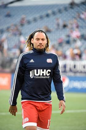 May 23, 2015 - Foxborough, Massachusetts, U.S. - New England Revolution midfielder Jermaine Jones (13) prepares for the MLS Fussball Herren USA game between DC United and the New England Revolution held at Gillette Stadium in Foxborough Massachusetts. The New England Revolution and D.C. United ended the game tied 1-1. Eric Canha CSM MLS 2015: DC United vs Revolution MAY 23 - ZUMAc04_