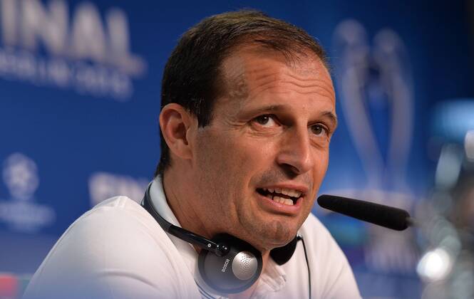 05.06.2015, xfux, Fussball Champions League, Juventus Turin - FC Barcelona Barca Mediaday, v.l. Massimiliano Allegri (Trainer Head Coach Juventus Turin) PK Pressekonferenz Presse Press press conferencene news conference 0000000000