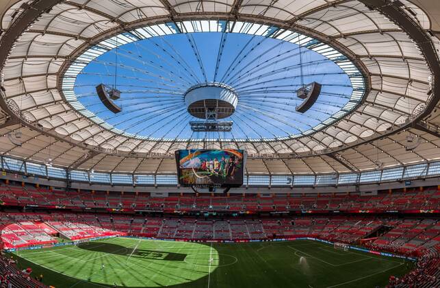 June 21, 2015: A general view of BC Place Stadium at the round of 16 match between Canada at the FIFA Women s World Cup Canada 2015 on 21 June 2015 in Vancouver, Canada. This is a HDR processed photograph. Canada won 1-0. Sydney Low Cal Media. Soccer 2015: FIFA Women s World Cup JUNE 21 - ZUMAc04_
