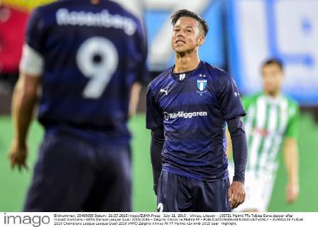 July 21, 2015 - Vilnius, Litauen - 150721 Malmö FFs Tobias Sana deppar efter missad malchans - UEFA Europa League Quali 2015 2016 - Zalgiris Vilnius vs Malmö FF -  - ZUMAb138
