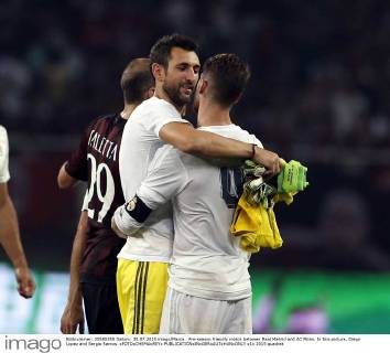 Pre-season friendly match between Real Madrid and AC Milan. In this picture, Diego Lopez and Sergio Ramos. xFOTOxCHEMAxREYx