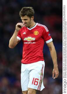 Michael Carrick of Manchester United ManU looks dejected - Manchester United vs. Club Brugge - UEFA Champion s League Play Off - Old Trafford - Manchester - 18 08 2015 Pic Philip Oldham SportImage EDITORIAL USE ONLY. No use with unauthorised audio, video, data, fixture lists, club league logos or live services. Online in-match use limited to 120 images, no video emulation. No use in betting, games or single club league player publications.