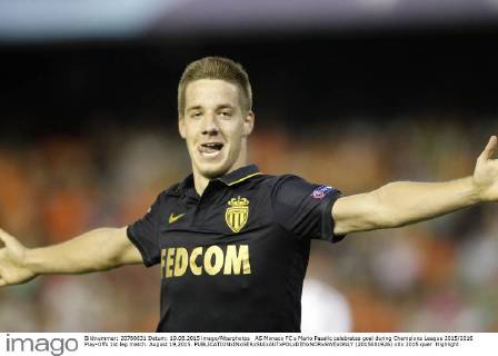 AS Monaco FC s Mario Pasalic celebrates goal during Champions League 2015 2016 Play-Offs 1st leg match. August 19,2015. (2015081926)