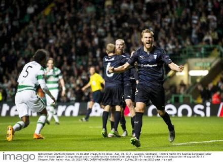 Aug. 19, 2015 - Glasgow, Skottland - 150819 Malmö FFs Rasmus Bengtsson jublar efter 3-2 malet genom Jo Inge Berget under fotbollsmatchen mellan Celtic och Malmö FF i kvalet till Champions League den 19 augusti 2015 i Glasgow..Foto: News - Aug. 19, 2015 - ZUMAb138