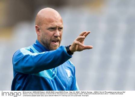 Aug. 24, 2015 - Malmö, Sverige - 150824 Malmö FFs assisterande tränare Olof Persson during practice session of Malmö FF for the Champions League Playoff match.  - ZUMAb138