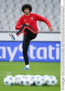 - BRUGGE, BELGIUM: Manchester s Marouane Fellaini pictured during a training session of British soccer club Manchester United ManU in Brugge, Tuesday 25 August 2015. Tomorrow Belgian first league soccer team Club Brugge will play the return game of the play-offs of the Uefa Champions League competition against British soccer club Manchester United FC. Manchester United won the first leg 3-1. BRUNOxFAHY x04687040x