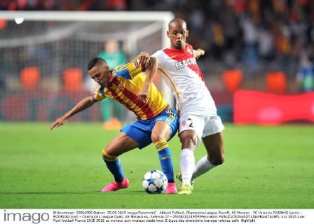 Aktuell Fußball, Champions League Playoff, AS Monaco - FC Valencia FABINHO (asm) - RODRIGO (val) - Champions League Quali, AS Monaco vs. Valencia CF - 25 08 2015 FEP Panoramic