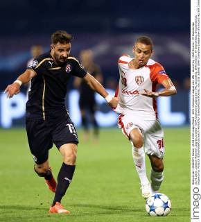 UEFA Champions League play-offs - second leg - GNK Dinamo - KF Skenderbeu 25.08.2015., stadium Maksimir, Zagreb, Croatia - UEFA Champions League play-offs, second leg, GNK Dinamo - KF Skenderbeu. Goncalo Santos, Esquerdinha. SlavkoxMidzor PIXSELL