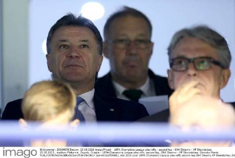 UEFA Champions League play-offs - second leg - GNK Dinamo - KF Skenderbeu 25.08.2015., stadium Maksimir, Zagreb, Croatia - UEFA Champions League play-offs, second leg, GNK Dinamo - KF Skenderbeu. Zdravko Mamic. IgorxKralj PIXSELL