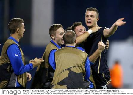 UEFA Champions League play-offs - second leg - GNK Dinamo - KF Skenderbeu 25.08.2015., stadium Maksimir, Zagreb, Croatia - UEFA Champions League play-offs, second leg, GNK Dinamo - KF Skenderbeu. Armin Hodzic. IgorxKralj PIXSELL