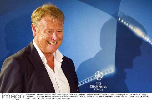 Malmoe Sweden 2015-08-25 Champions League 2015 16 Malmö FF (SWE) vs Celtic(SCO) Coach Age Hareide Team Malmö - Coach Age Hareide -  4.04913966