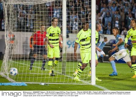 Malmö 150825 SPO Fotboll UEFA Champions League Champions Leagues play off Malmö FF - Celtic FC : Malmö 9 Markus Rosenberg Kapten gör 1-0 till Malmö FF -  4.04913776