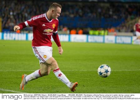 - BRUGGE, BELGIUM: Manchester s Wayne Rooney pictured in action during a soccer game between Belgian first league team Club Brugge KV and British club Manchester United ManU FC in Brugge, Wednesday 26 August 2015, the return game of the play-offs of the UEFA Champions League competition. Manchester United won the first leg 3-1. KURTxDESPLENTER  x04687694x