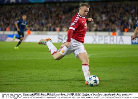 - BRUGGE, BELGIUM: Manchester s Wayne Rooney pictured in action during a soccer game between Belgian first league team Club Brugge KV and British club Manchester United ManU FC in Brugge, Wednesday 26 August 2015, the return game of the play-offs of the UEFA Champions League competition. Manchester United won the first leg 3-1. KURTxDESPLENTER  x04687695x