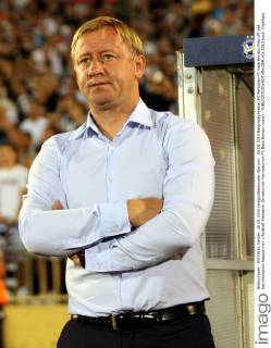 26.08.2015 Belgrade(Serbia) FK Partizsan-FC bate Borisov Play off 2nd leg champions league men s football Aleksandr Ermakovich-Yermakovich FC Bate Borisov coach :
