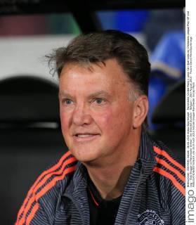 Manchester United ManU s Louis Van Gaal looks on Champions League Play-Off 2nd Leg - Club Brugge vs Manchester United - Jan Breydel Stadium - Belgium - 26th August 2015 - Picture David Klein Sportimage EDITORIAL USE ONLY. No use with unauthorised audio, video, data, fixture lists, club league logos or live services. Online in-match use limited to 120 images, no video emulation. No use in betting, games or single club league player publications.