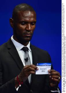 Aug. 27, 2015 - Monaco, Monaco - ERIC ABIDAL ex Barcelona soccer player shows the draw result of KAA Gent during the UEFA Champions League Draws 2015 - 16 at Grimaldi Forum. Soccer 2015 - UEFA Champions League 2015 - 16 Draw - ZUMAm119