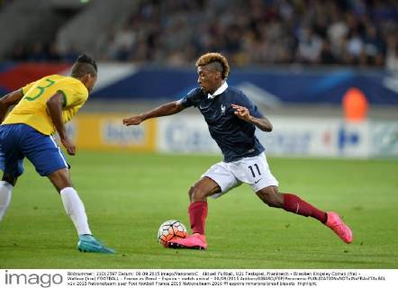 Aktuell Fußball, U21 Testspiel, Frankreich - Brasilien Kingsley Coman (fra) - Wallace (bre) FOOTBALL : France vs Bresil - Espoirs - match amical - 08 09 2015 AnthonyBIBARD FEP Panoramic 