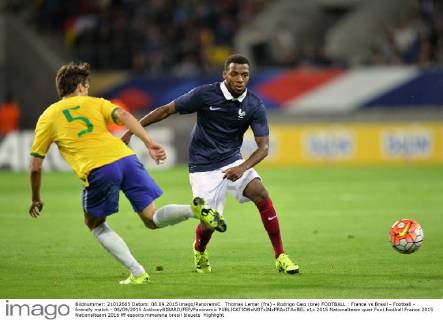 Thomas Lemar (fra) - Rodrigo Caio (bre) FOOTBALL : France vs Brasil - Football - firendly match - 08 09 2015 AnthonyBIBARD FEP Panoramic 