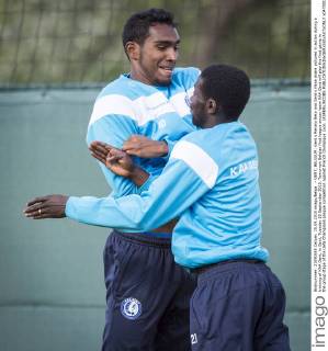 - GENT, BELGIUM: Gent s Renato Neto and Gent s Nana Asare pictured in action during a training of KAA Gent, in Gent, Tuesday 15 September 2015. Tomorrow Belgian first league soccer team KAA Gent will play the first game in the group stage of the Uefa Champions League competition against French Olympique Lyon. JASPERxJACOBS x04700158x