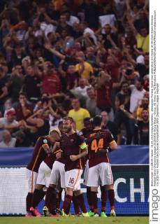 Alessandro Florenzi Roma Goal celebration 1-1 Roma 16-09-2015 Stadio Olimpico Football Calcio Champions League 2015 2016 Group Stage - Group, AS Roma vs. FC Barcelona andreaxstaccioli