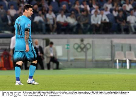 Lionel Messi Barcelona Roma 16-09-2015 Stadio Olimpico Football Calcio Champions League 2015 2016 Group Stage - Group, AS Roma vs. FC Barcelona lucaxpagliaricci