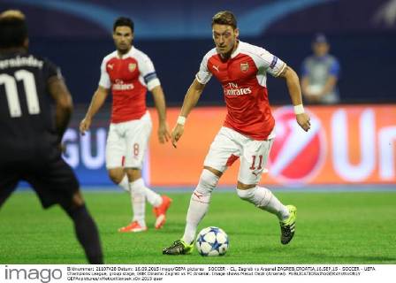 SOCCER - CL, Zagreb vs Arsenal ZAGREB,CROATIA,16.SEP.15 - SOCCER - UEFA Champions League, group stage, GNK Dinamo Zagreb vs FC Arsenal. Image shows Mesut Oezil (Arsenal). GEPAxpictures xMaticxKlansek