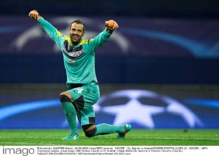 SOCCER - CL, Zagreb vs Arsenal ZAGREB,CROATIA,16.SEP.15 - SOCCER - UEFA Champions League, group stage, GNK Dinamo Zagreb vs FC Arsenal. Image shows the rejoicing of Eduardo Carvalho (Zagreb). GEPAxpictures xMaticxKlansek