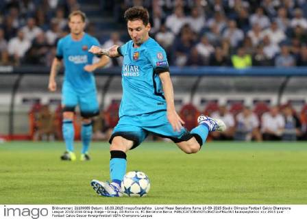 Lionel Messi Barcelona Roma 16-09-2015 Stadio Olimpico Football Calcio Champions League 2015 2016 Group Stage - Group, AS Roma vs. FC Barcelona Barca lucaxpagliaricci