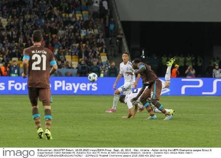 Sept. 16, 2015 - Kiev, Ukraine - Action during the UEFA Champions League Group G stage football match between FC Dynamo Kyiv and FC Porto at NSK Olimpiyskyi Stadium. Ukraine : Dynamo Kyiv versus Porto match - ZUMAp133