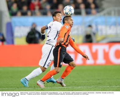 Lviv, 30.09.2015 - UEFA Champions League 2015 2016 - Shakhtar Donezk vs Paris St Germain - THIAGO SILVA ALEX TEIXEIRA - 20150930PF_RO1025