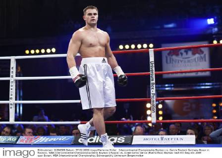 Intercontinental Championship Boytsov vs. Garcia Rostock Germany Boxen in Rostock; WBA Intercontinental Championship Denis Boytsov ( Russia) vs. Israel Carlos Garcia (Puerto Rico) Boytsov nach KO Sieg