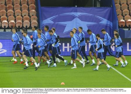 Cristiano Ronaldo et equipe FOOTBALL : Training Real Madrid - Champions League - 20 10 2015 GwendolineLeGoffx 