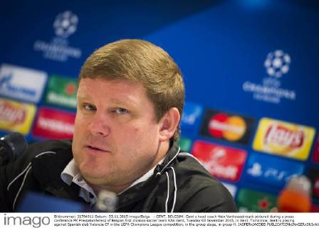- GENT, BELGIUM: Gent s head coach Hein Vanhaezebrouck pictured during a press conference PK Pressekonferenz of Belgian first division soccer team KAA Gent, Tuesday 03 November 2015, in Gent. Tomorrow, Gent is playing against Spanish club Valencia CF in the UEFA Champions League competition, in the group stage, in group H. JASPERxJACOBS  x04732817x
