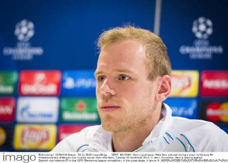 - GENT, BELGIUM: Gent s goalkeeper Matz Sels pictured during a press conference PK Pressekonferenz of Belgian first division soccer team KAA Gent, Tuesday 03 November 2015, in Gent. Tomorrow, Gent is playing against Spanish club Valencia CF in the UEFA Champions League competition, in the group stage, in group H. JASPERxJACOBS  x04732807x