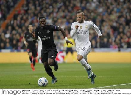 Fußball, Champions League, Real Madrid - Paris St. Germain Partido de futbol entre el Real Madrid y el Paris Saint Germain de la Champions League 2015 2016, celebrado en el estadio Santiago Bernabeu, en Madrid 03 11 2015. Soccer match between Real Madrid and Paris Saint Germain of the 2015 2016 Champions League, held at the Santiago Bernabeu stadium, in Madrid 11 03 2015. Jese