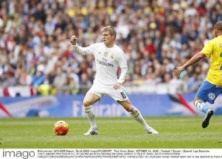 Toni Kroos (Real), OCTOBER 31, 2015 - Football Soccer : Spanish Liga Espanola match between Real Madrid 3-1 UD Las Palmas at the Santiago Bernabeu stadium in Madrid, Spain. NoxThirdxPartyxSales (heha021769)