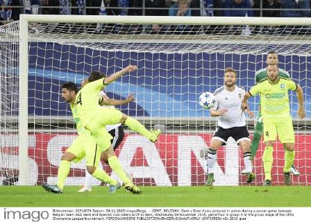- GENT, BELGIUM: Gent s Sven Kums pictured in action during a soccer game between Belgian team KAA Gent and Spanish club Valencia CF in Gent, Wednesday 04 November 2015, game four in group H of the group stage of the UEFA Champions League tournament. YORICKxJANSENS x04733503x