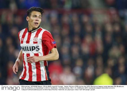Hector Moreno of PSV during the UEFA Champions League match between PSV Eindhoven and VfL Wolfsburg on November 3, 2015 in Eindhoven, The Netherlands. PSV v VfL Wolfsburg UEFA Champions League 2015 2016 xVIxxIVx 4555486