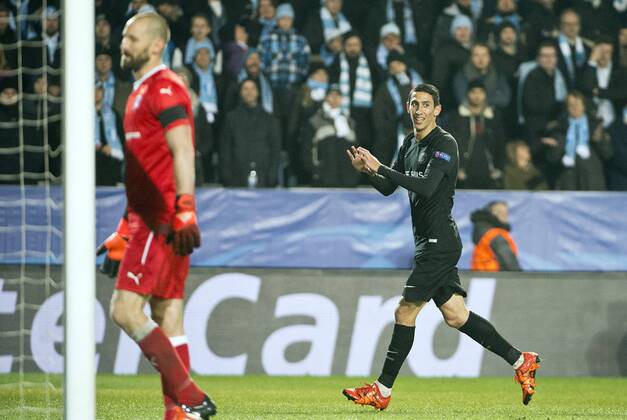 Malmoe Sweden 2015-11-25 Champions League 2015 16 Malmö FF(SWE) vs PSG(F) gaol by Di Maria(PSG) 0-2 -  4.04937079