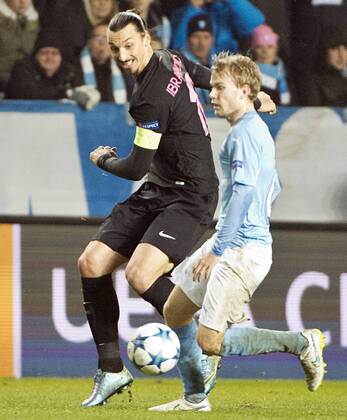Malmoe Sweden 2015-11-25 Champions League 2015 16 Malmö FF(SWE) vs PSG(F) Zlatan Ibrahimovic(PSG) -  4.04937151