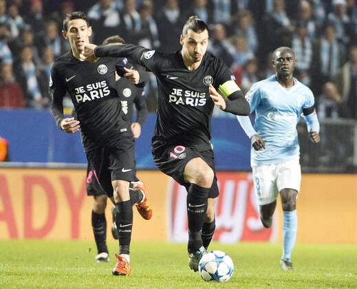 Malmoe Sweden 2015-11-25 Champions League 2015 16 Malmö FF(SWE) vs PSG(F) Zlatan Ibrahimovic(PSG) -  4.04937152